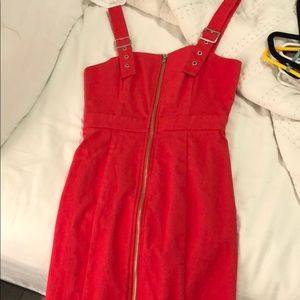red zip dress